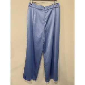 Gianni Bini Women's Satin Wide Leg Blue‎ Dress Pant Size 14 Formal Periwinkle